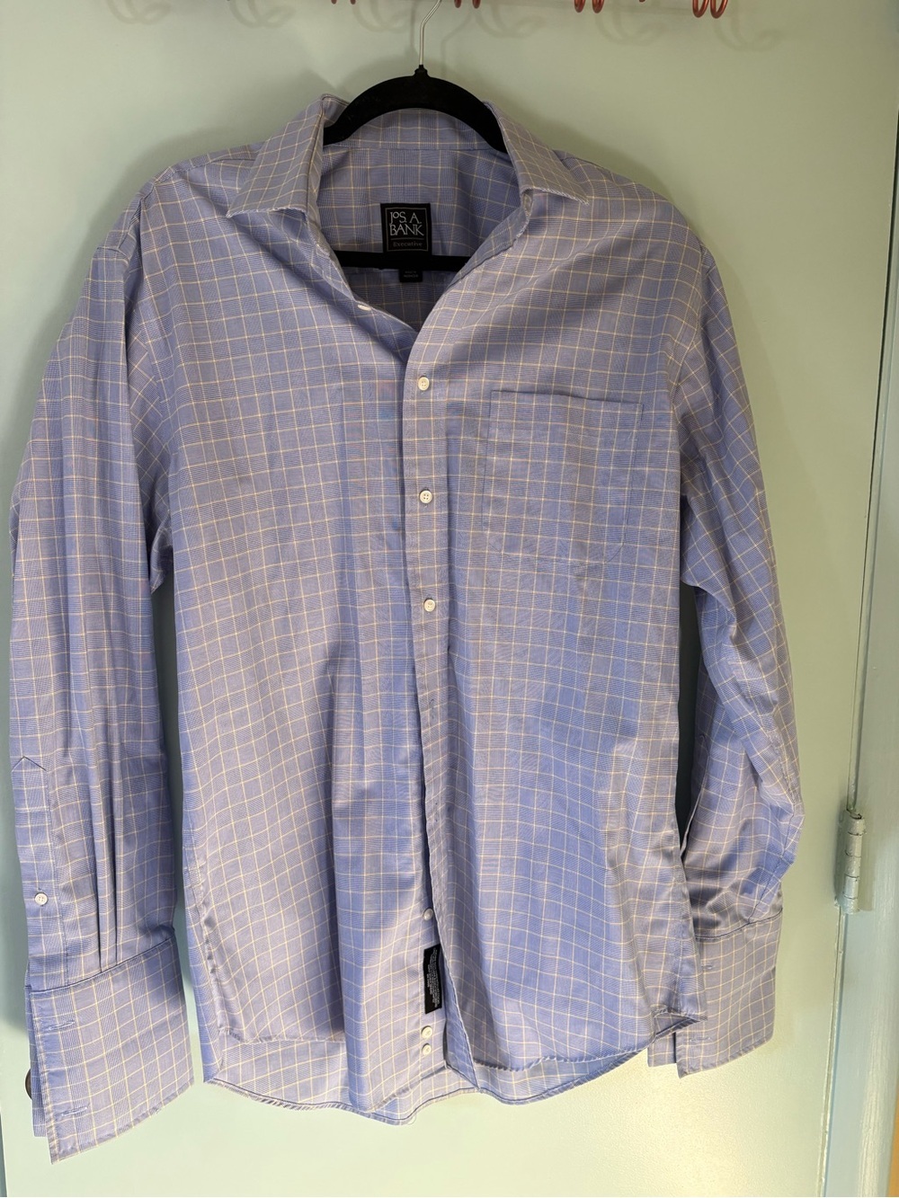 Jos. A. Bank blue and White Windowpane Dress Shirt